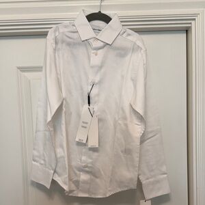 Calvin Klein Kids size 8 White Button-Up Dress Shirt - Point Collar with tags